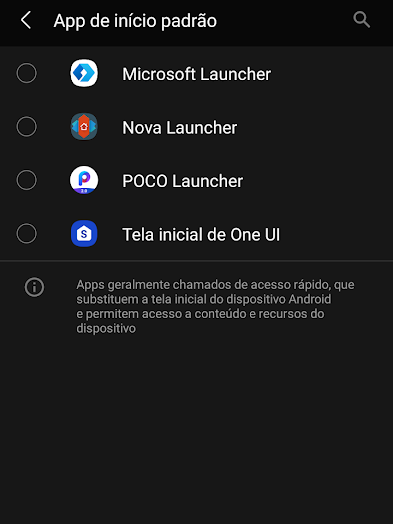 Escolha um launcher como opção principal (Imagem: André Magalhães/Captura de tela)