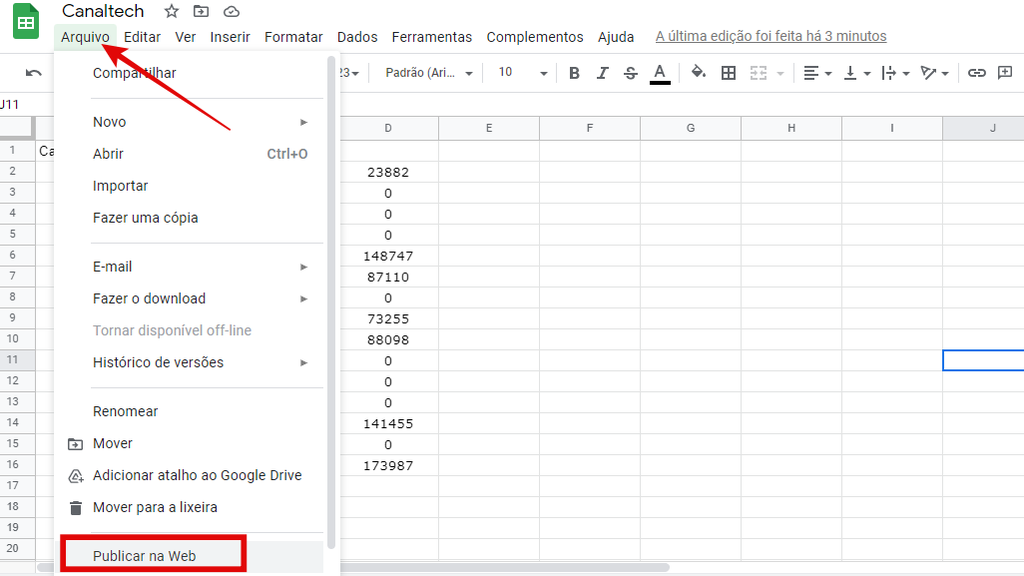 Crie um link para conectar o Google Drive ao Excel (Imagem: Guadalupe Carniel/Captura de tela)
