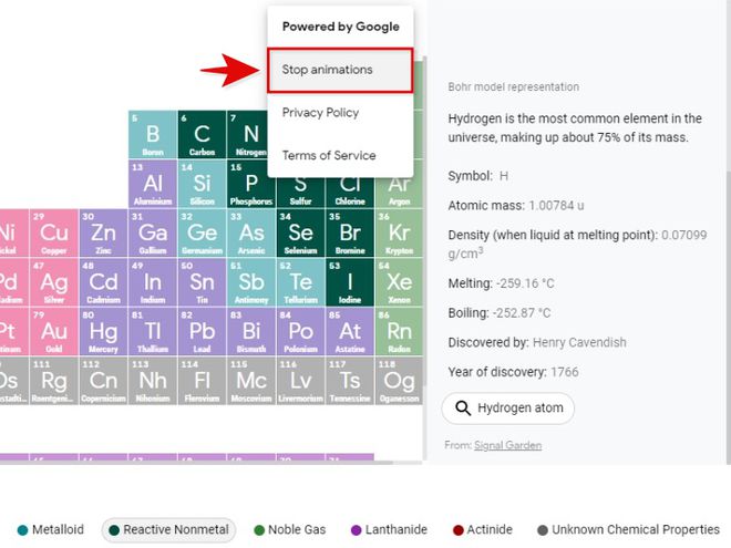 Google lança tabela periódica interativa em 3D para ensinar