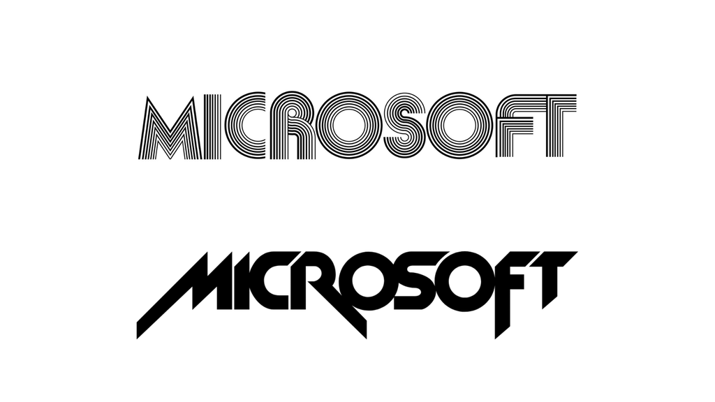 Duas versões antigas de logo da Microsoft