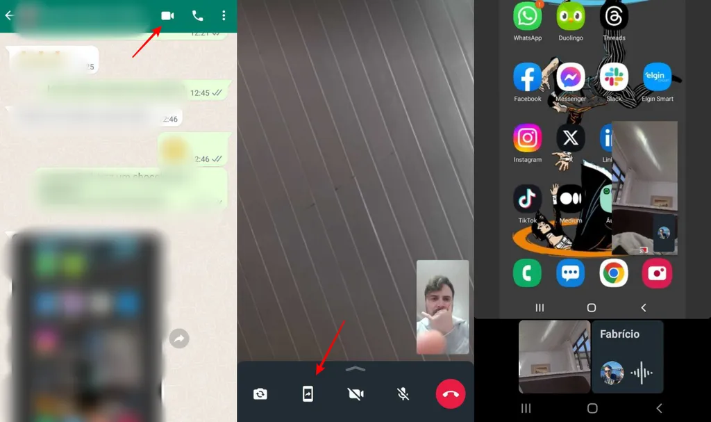 É possível compartilhar a tela do celular pelo WhatsApp em conversas individuais ou em grupo (Imagem: Captura de tela/Fabrício Calixto/Canaltech)