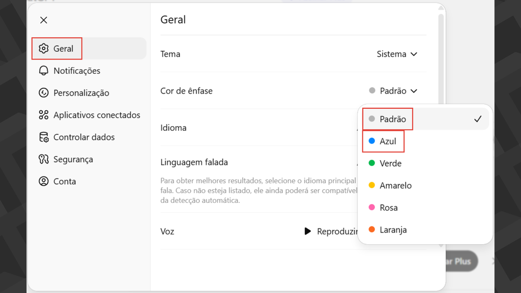 Passos para mudar a cor da interface do ChatGPT