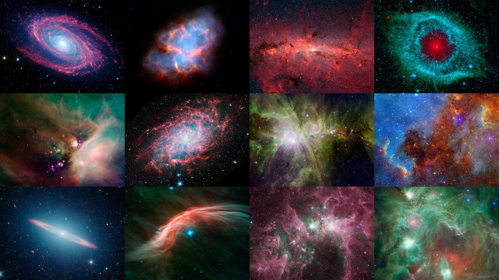 Algumas imagens do espaço obtidas por meio de observações do Spitzer ao longo dos últimos anos