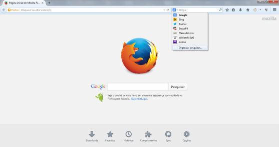 Organizar Pesquisas - Firefox