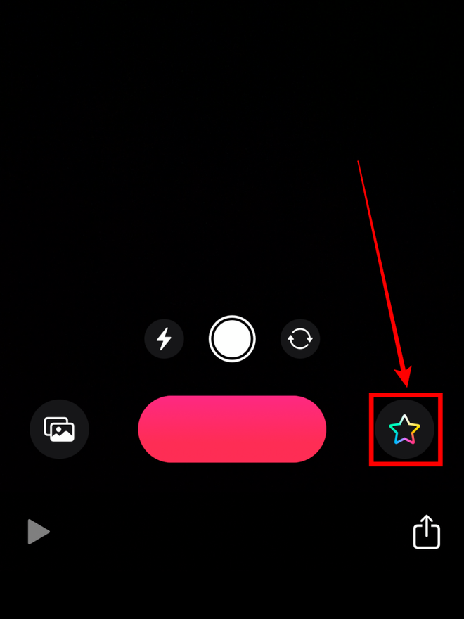 O botão de estrelinha reúne vários filtros e opções para você personalizar seus vídeos no app Clips (Captura de tela: Caio Carvalho/Canaltech)