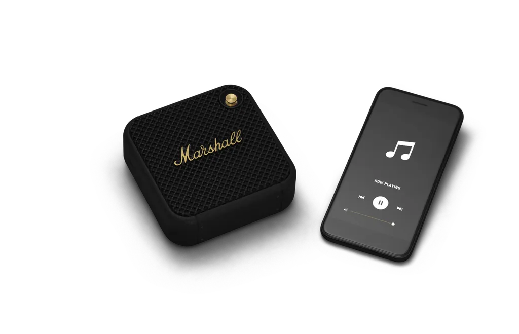 Primeiro modelo super compacto da Marshall, a Willen traz modo Stack, microfone para chamadas, knob para controle e app dedicado (Imagem: Reprodução/Marshall)