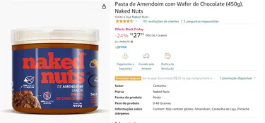 Pasta De Amendoim Com Wafer De Chocolate G Naked Nuts Canaltech Ofertas