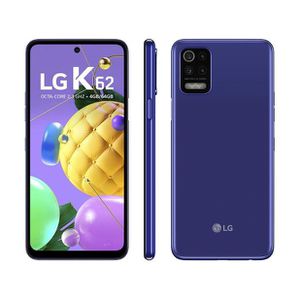 Smartphone LG K62 64GB Azul 4G Processador Octa-Core 4GB RAM Tela 6,59 Camera Quádrupla + Selfie 13MP Android Dual Chip