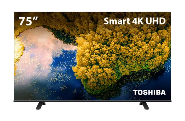 TVs da Toshiba têm até 75 polegadas e suporte para upscaling de conteúdos (Imagem: Divulgação/Toshiba)