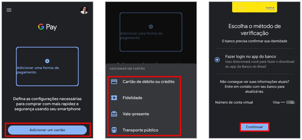Veja como configurar o Google Pay em seu celular (Captura de tela: Matheus Bigogno)