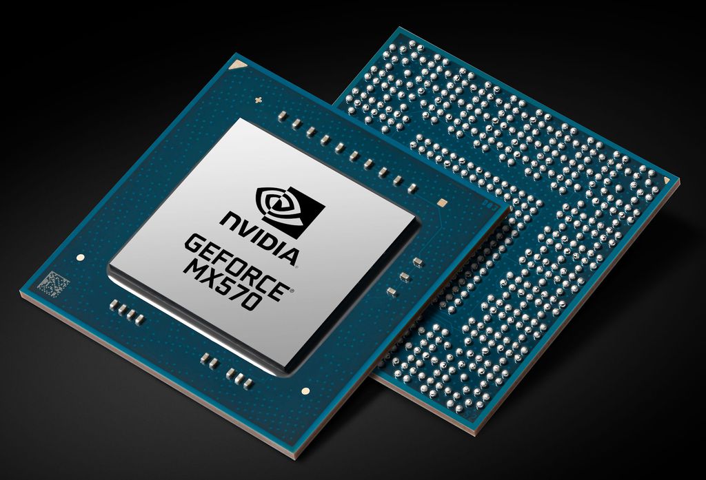 A GeForce MX570 é a MX mais poderosa da Nvidia e, ainda que não haja confirmação no momento, pode utilizar um chip simplificado da família RTX 3000 (Imagem: Reprodução/Nvidia)