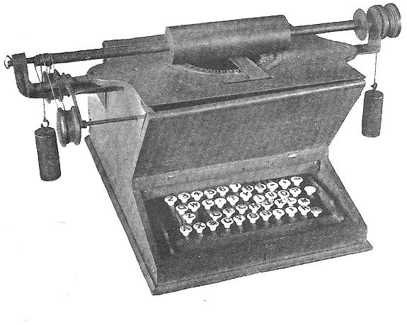 Protótipo máquina de escrever 1873 Protótipo máquina de escrever 1873