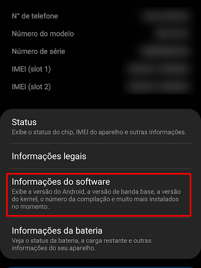 Confira informações sobre a versão do Android (Imagem: André Magalhães/Captura de tela)
