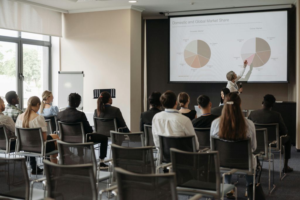Apresentação de slides no trabalho