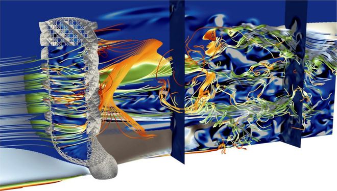 Simulação em 3D do fluxo hidrodinâmico (Imagem: Reprodução/NYU)