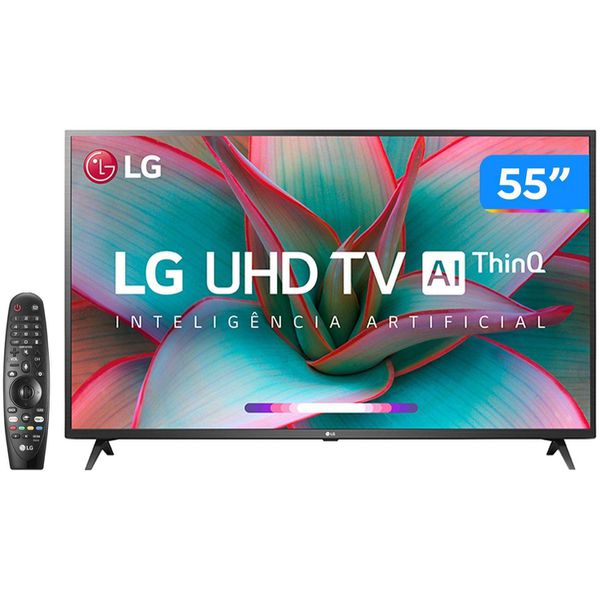 Smart TV 4K LED IPS 55” LG 55UN7310PSC Wi-Fi - Bluetooth HDR Inteligência Artificial 3 HDMI 2 USB