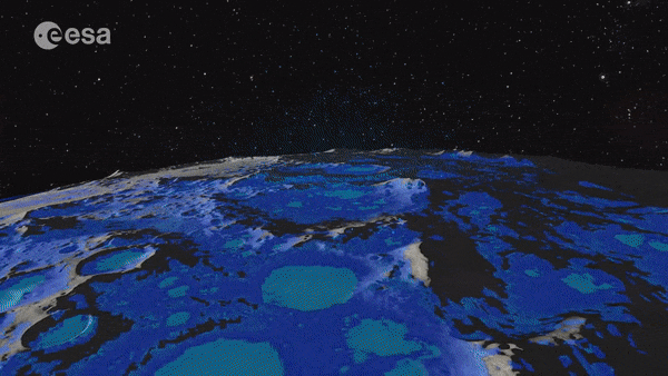 Mapa do gelo lunar criado pela ESA