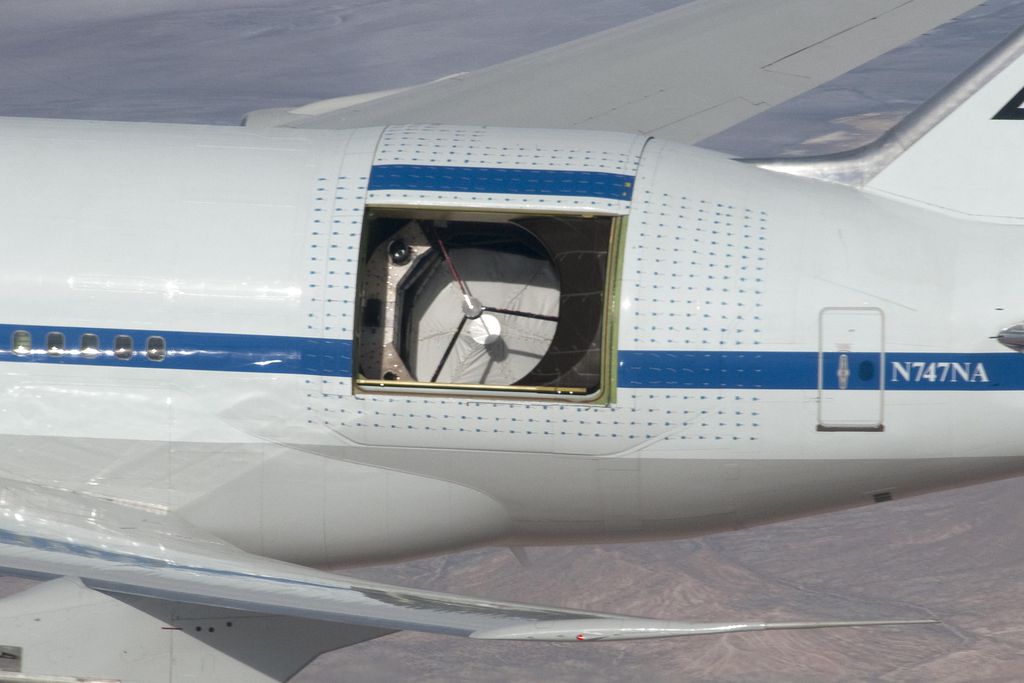 O observatório SOFIA fica no interior de um Boeing 747 modificado (Imagem: Reprodução/Carla Thomas/NASA)