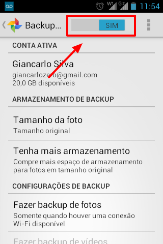Desativar backup automático de fotos no Android