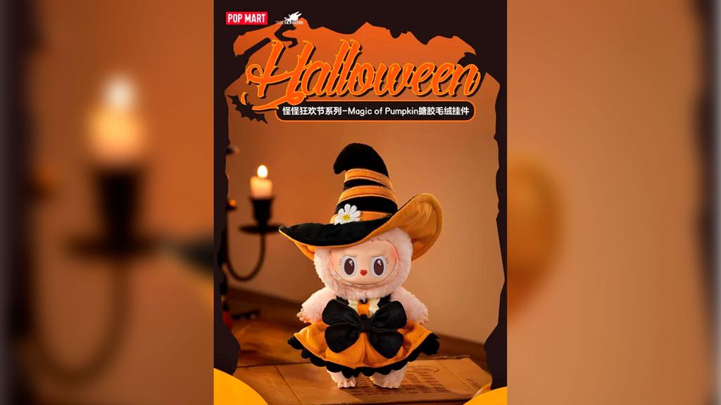A Magic of Pumpkin foi uma Labubu feita para comemorar o Halloween, ou Dia das Bruxas, com temática de abóbora (Imagem: Pop Mart/Divulgação)