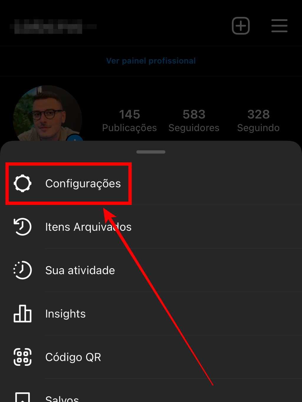 Selecione a opção de configurações para ocultar palavras no Instagram (Captura de tela: Caio Carvalho/Canaltech)