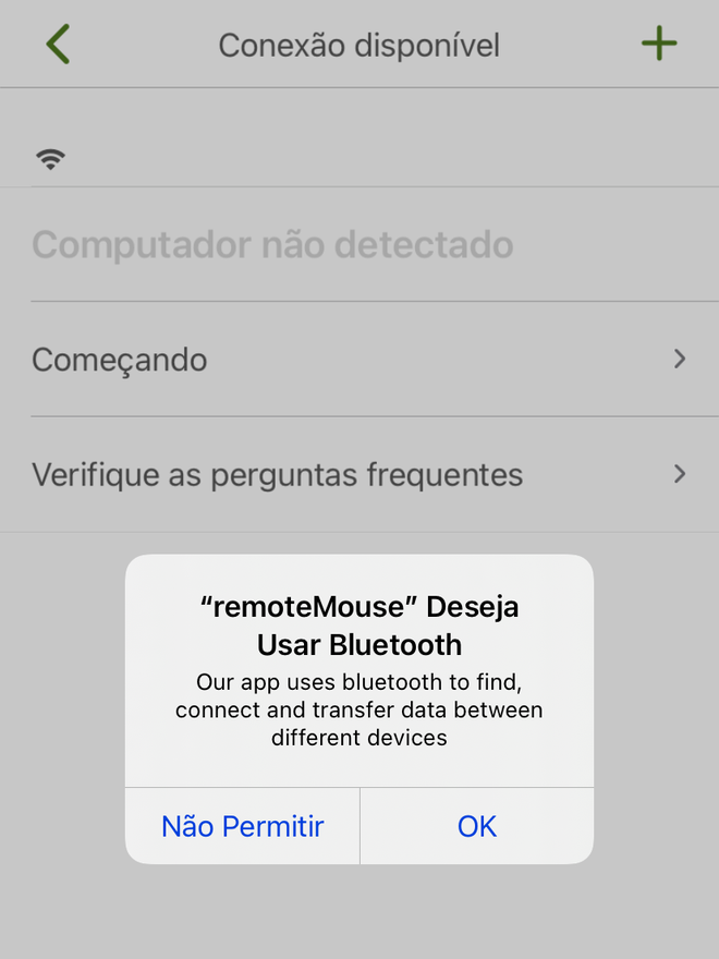 Permite a conexão Bluetooth entre seus dispositivos no app. Captura de tela: Lucas Wetten (Canaltech)