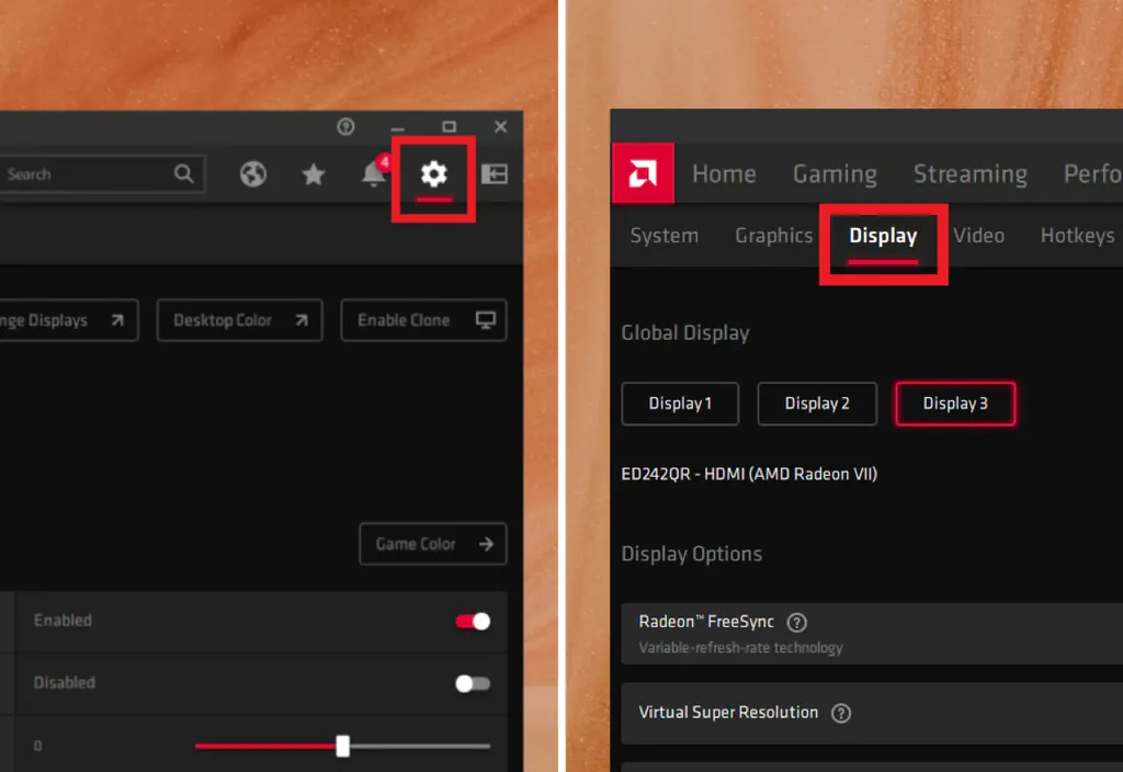 Navegue para as Configurações no ícone de engrenagem e então selecione o submenu "Display" (Imagem: Captura de tela/Canaltech)