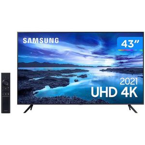 Smart TV 43” Crystal 4K Samsung 43AU7700 Wi-Fi - Bluetooth HDR Alexa Built in 3 HDMI 1 USB [CUPOM EXCLUSIVO]