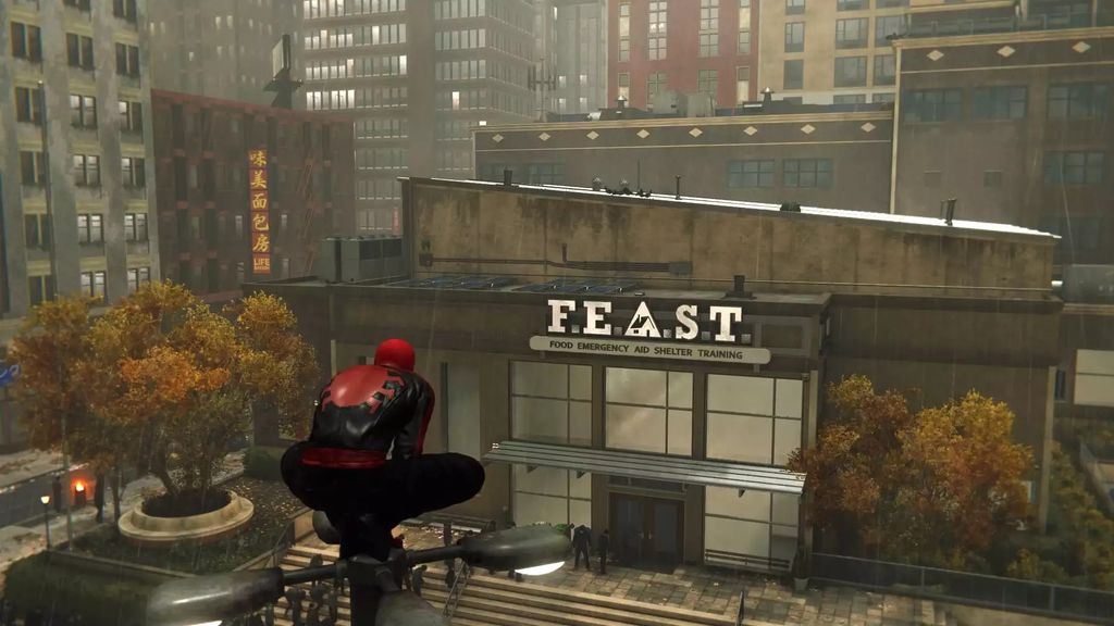 O F.E.S.T.A. é parte importante da história do jogo do Homem-Aranha (Imagem: Reprodução/Insomniac Games)
