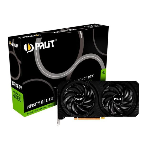 Placa de Video RTX 4060 Infinity 2 Palit NVIDIA GeForce, 8GB GDDR6, DLSS, Ray Tracing, G-Sync - NE64060019P1-1070L