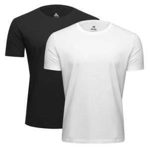 Kit Camiseta Hering Básica 2 Peças Masculino - Branco+Preto