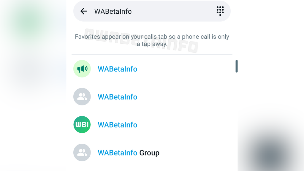 Lista de contatos favoritos no WhatsApp para Android (Imagem: Reprodução/WABetaInfo)