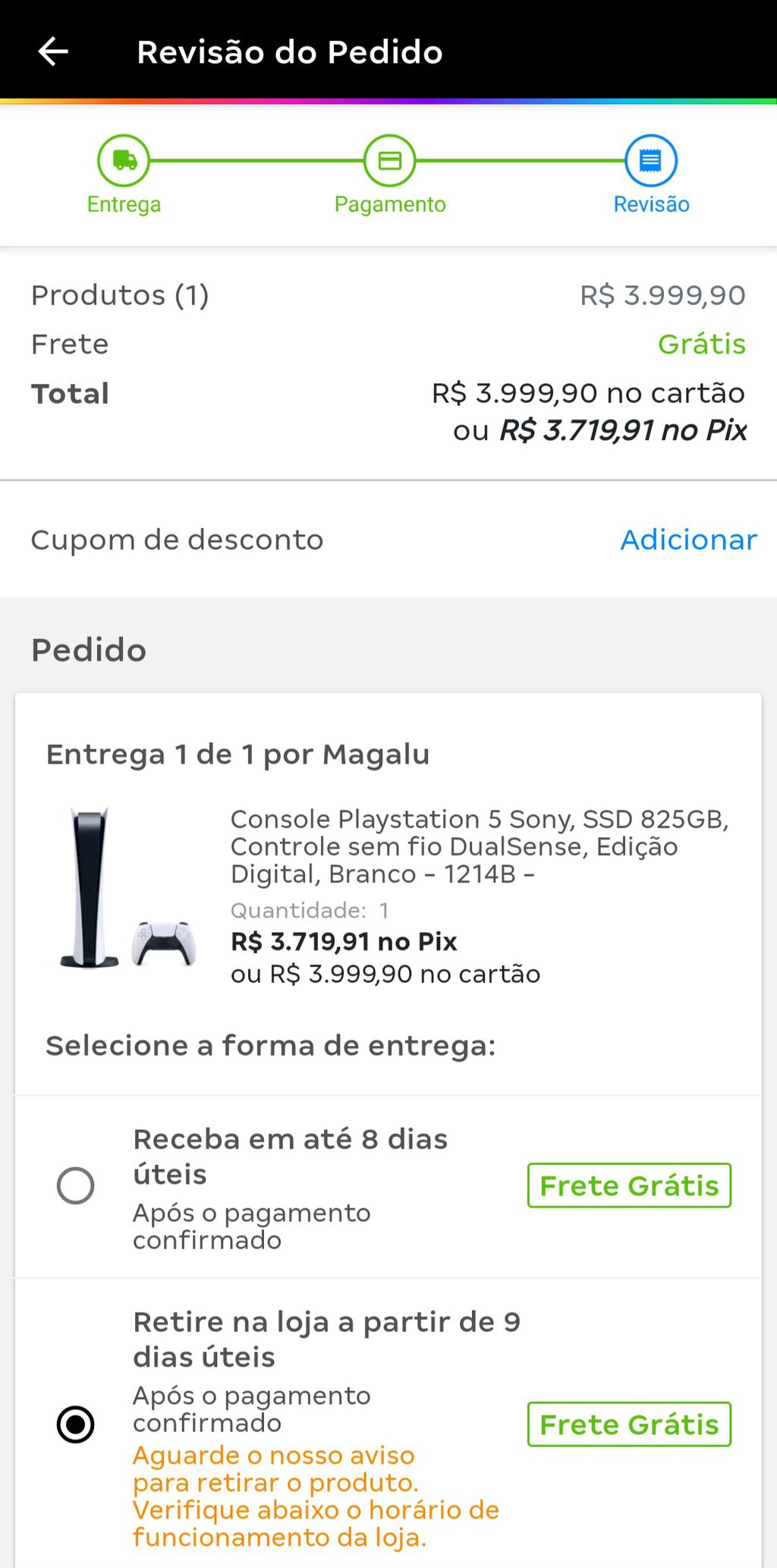 Console PlayStation 5 825GB Edição Digital + 1 Controle DualSense