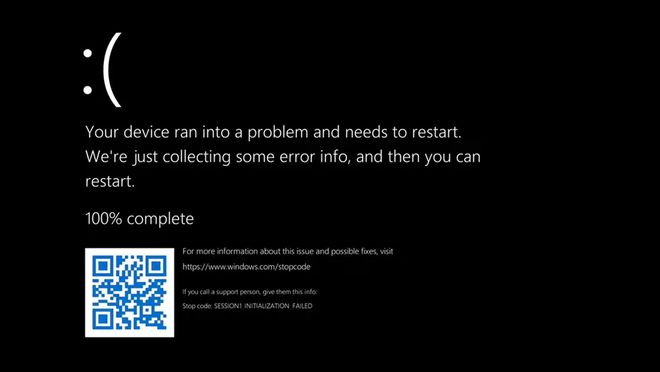 A Tela Azul da Morte do Windows 11, atualmente, é preta, mas vai voltar a ser azul (Imagem: Reprodução/The Verge)