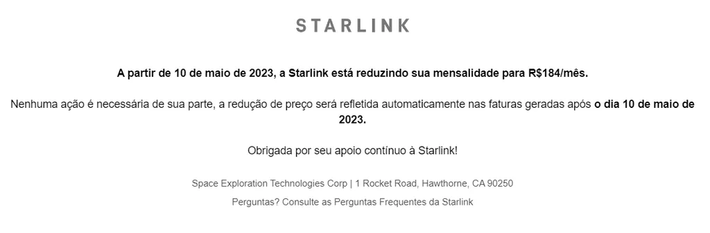 Starlink: Internet fica 20% mais barata para os assinantes no Brasil