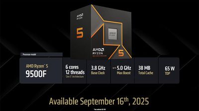 Ryzen 5 9500F: AMD revela especificações e data de lançamento da