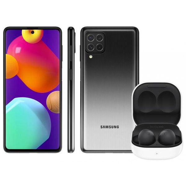 Smartphone Samsung Galaxy M62 128GB Preto - 8GB RAM + Fone de Ouvido Bluetooth Galaxy Buds2 [CUPOM]