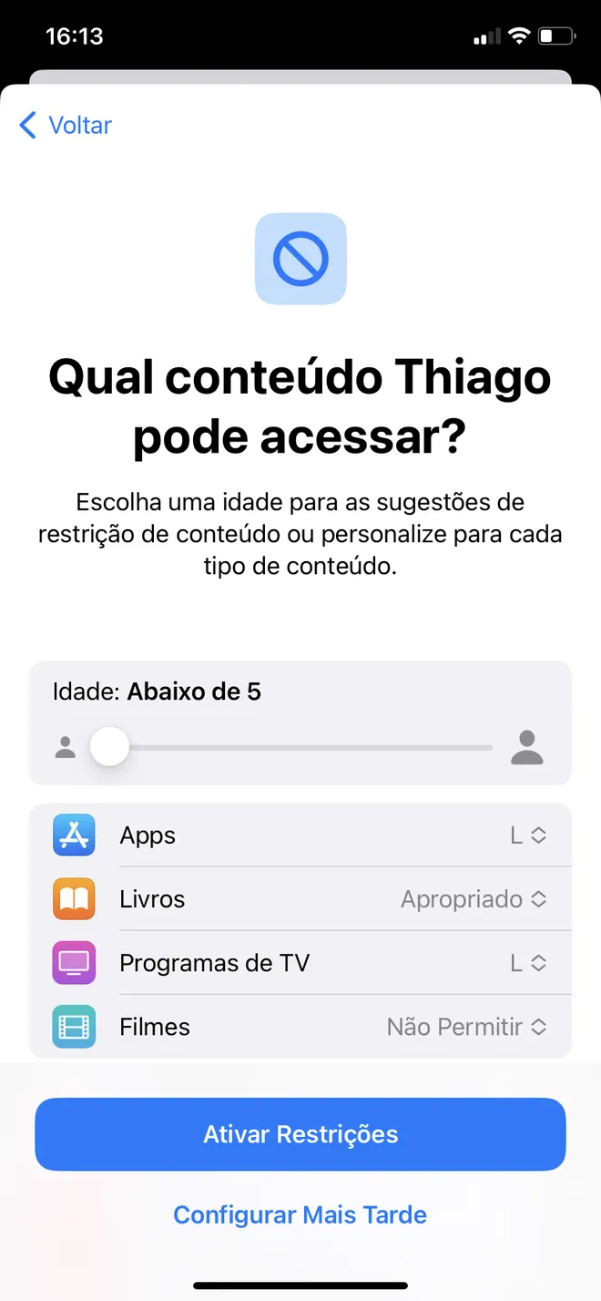 Ative restrições de acesso a conteúdos no iPhone (Imagem: Thiago Furquim/Canaltech)
