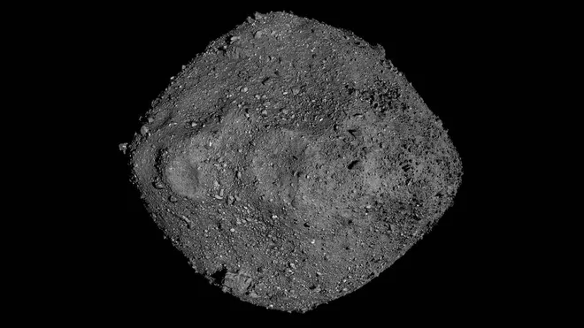 Asteroide Bennu; ele é considerado potencialmente perigoso, e também é formado por uma pilha de entulhos (Imagem: Reprodução/NASA/Goddard/University of Arizona)