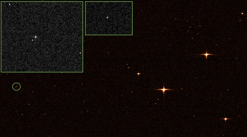 À esquerda, o detalhe da imagem do Webb em resolução completa. À direita, uma segunda foto, produzida cerca de 106,5 minutos após a primeira (Imagem: Reprodução/ESA/Gaia/DPAC)
