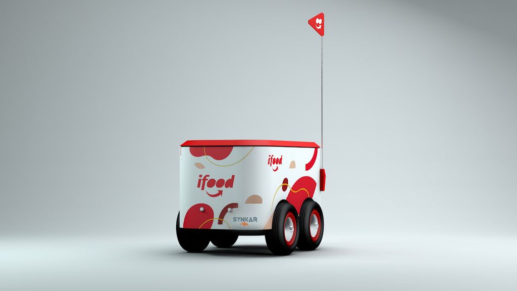 Protótipo do robô qerá utilizado pelo iFood/ Imagem: iFood