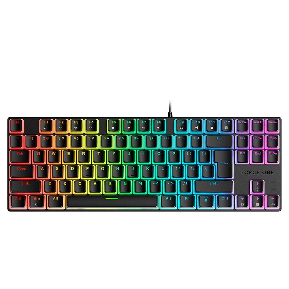 Teclado Mecânico Gamer Force One Keyboard Avro Pro, RGB, Switch Outemu