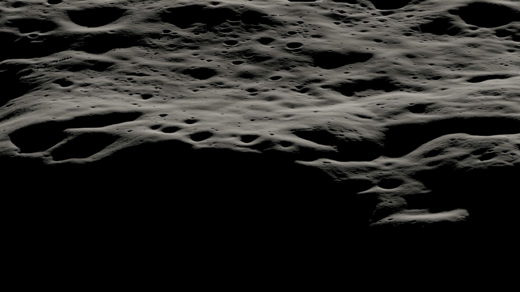 Área montanhosa à oeste da cratera Nobile (Imagem: Reprodução/NASA)