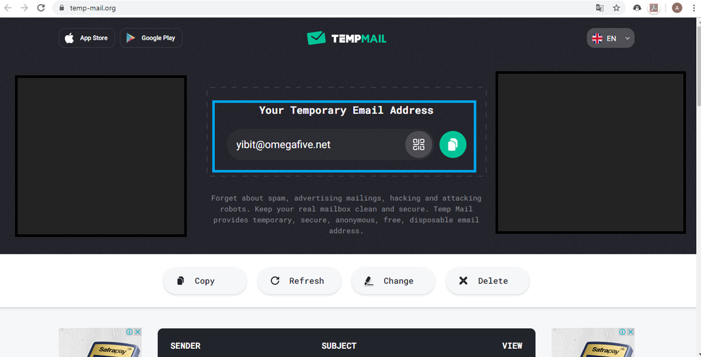 E-mail temporário gratuito: TempMail (Captura de tela: Ariane Velasco)