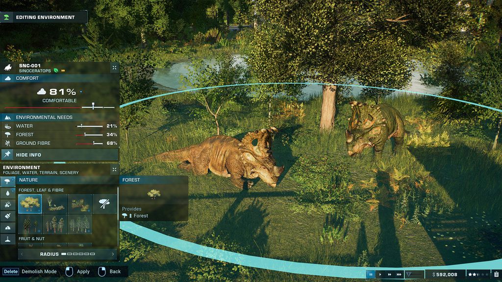 Ferramentas de gerenciamento e habitat em Jurassic World Evolution 2 