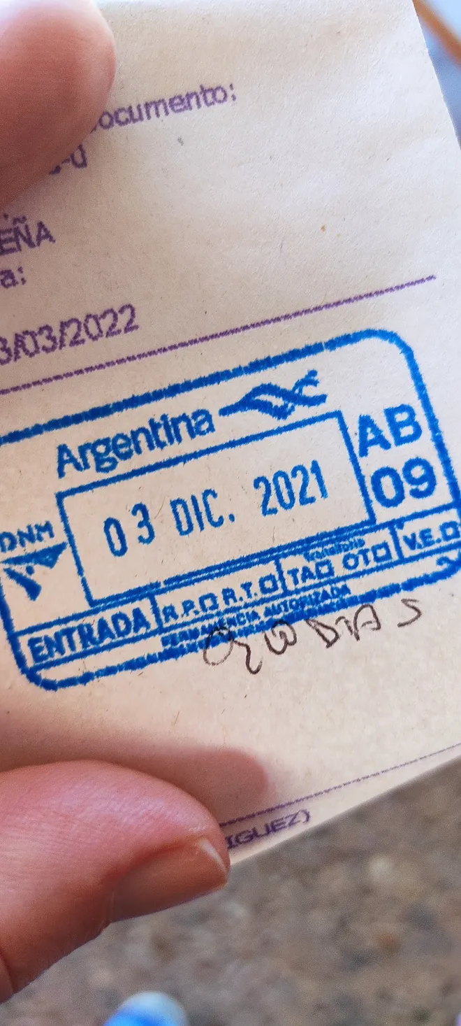 Carimbo de entrada na Argentina (Imagem: Reprodução/Canaltech/Roseli Andrion)