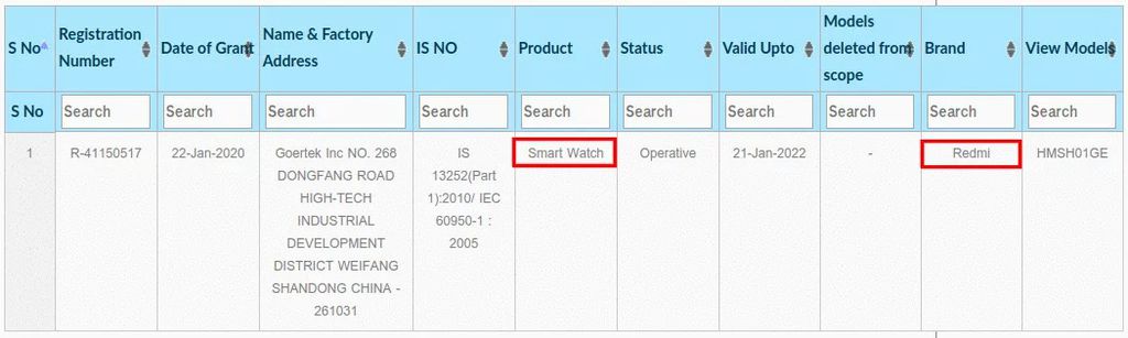 Documentação em órgão da Índia indica proximidade no lançamento de um smartwatch da Redmi (Imagem via Twitter)