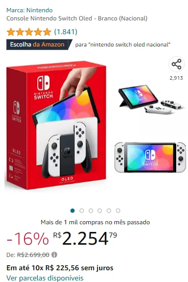 🔥 POUCAS UNIDADES  Nintendo Switch OLED com ótimo preço em promoção -  Canaltech