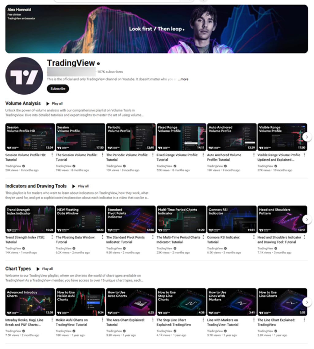 O canal invadido teve a identidade visual copiada da TradingView, mas listava os vídeos do canal original, não publicando nada listado (Imagem: BitDefender/Divulgação)