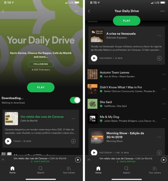 Spotify está testando playlist que mistura podcasts e músicas